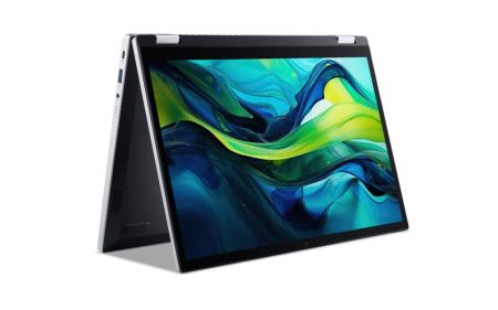 Лаптоп Acer Aspire Go Spin 14, AGSP14-31PT-3593, Intel i3 N355( up to 3.9GHz, 6MB), 14'' WUXGA (1920x1200) IPS Touch (pen supportive), 8GB DDR5 on board, SSD 256GB, HD Web cam, WiFi6 ax, BT 5.2, Win 11 Home