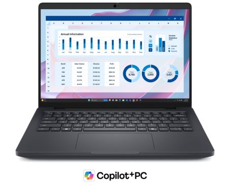 Лаптоп Dell Pro Max 14 MC14255, AMD Ryzen AI 9 HX PRO 370 (36MB cache, 12 cores, up to 5.1 GHz), 14" QHD+ LCD with 300 nits, 32GB: 1x32GB, LPDDR5x, 8000 MT/s, 1TB TLC, AMD Radeon Integrated Graphics, FHD RGB IR Cam, Wi-Fi 7, FPR, Backlit Kb, Win 11 Pro, 3