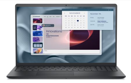 Лаптоп Dell Pro 15 Essential PV15250, Intel Core i5-1334U (10 cores, up to 4.60 GHz), 15.6" FHD (1920x1080) 120Hz WVA AG, 16GB, 512GB, Intel UHD Graphics, HD RGB cam, Wi-Fi 6, FPR, BG kbd, Ubuntu, Carbon, 3Y PS+Canon PIXMA MG2551S All-In-One, Grey