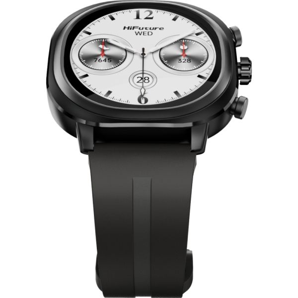 Часовник HiFuture AIX Lite Black,  1.43" AMOLED,  466*466, Powered by Dual Core & Syntra AI, Bluetooth Call, 1ATM Waterproof, Sixth Generation Health Sensor, Up to 10 days daily use, Extra Fabric Strap inbox