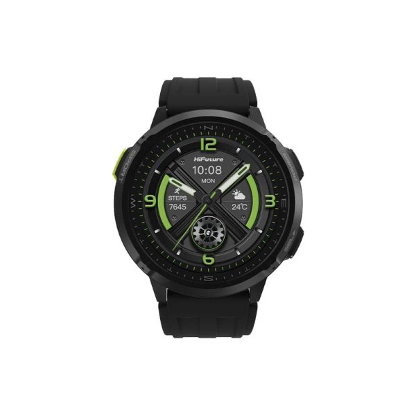 Часовник HiFuture MIX3 Black, 1.43" AMOLED, 466*466, Powered by Dual Core & Syntra AI, Bluetooth Call, 3ATM Waterproof, Compass & Altimeter, 24/7 True Heart Rate & Blood Oxygen Sensor, Up to 10 days daily use