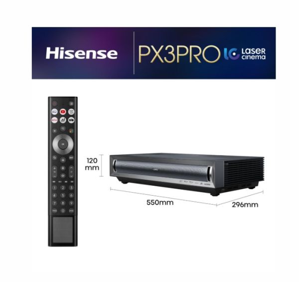 Мултимедиен проектор Hisense projector PX3-PRO Home Cinema, 3000;1,3x HDMI,1x LAN, Black
