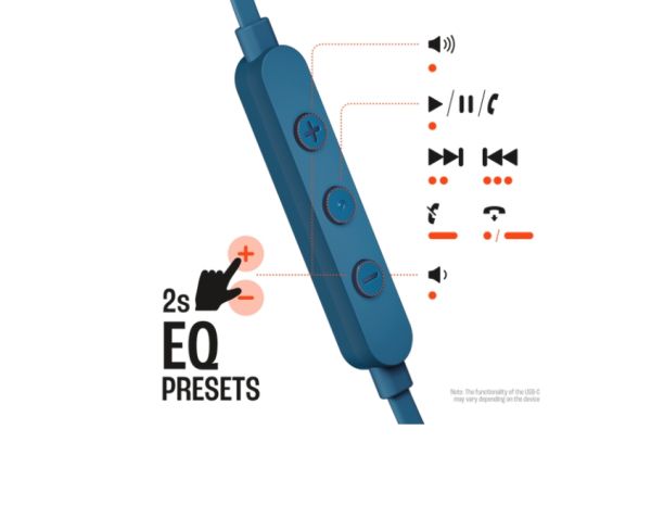 Слушалки JBL T310C BLU USB-C In-ear headphones