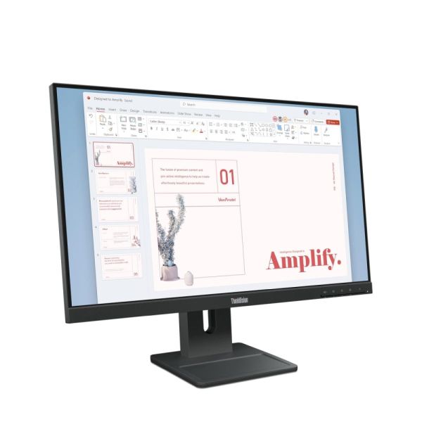 Монитор Lenovo ThinkVision E24-40 23.8" IPS, WLED, 1920x1080, 16:9, 4ms, 100Hz, 250 cd/m2, 1300:1, HDMI, DP, VGA, Speakers 2Wx2, Tilt, Swivel, Pivot, Height Adjust Stand
