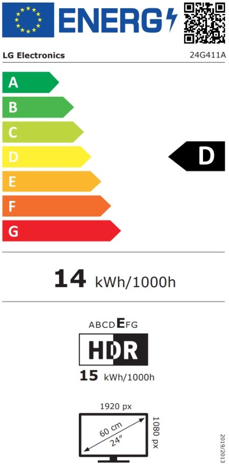 Монитор LG 24G411A-B, UltraGear 23.8" IPS, AG, 1ms MBR, 144Hz, 5ms GtG, 1500:1, 250cd/m2, Full HD 1920x1080, sRGB 99%, HDR10, NVIDIA G-SYNC, AMD FreeSync, HDMI, DisplayPort, LG Switch, Headphone Out, VRR, Reader mode Tilt, Black