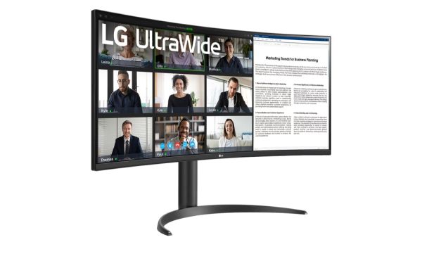 Монитор LG 34WR55QK-B 34" UltraWide AG , Curved 21:9 VA Panel, 5ms, 3000:1, 300 cd/m2, WQHD 3440x1440, HDR10, sRGB 99% , USB type-C 65W , 100Hz, HDMI, DisplayPort, PBP, Height Adjustable, Tilt, Reader Mode, Headphone Out, Black