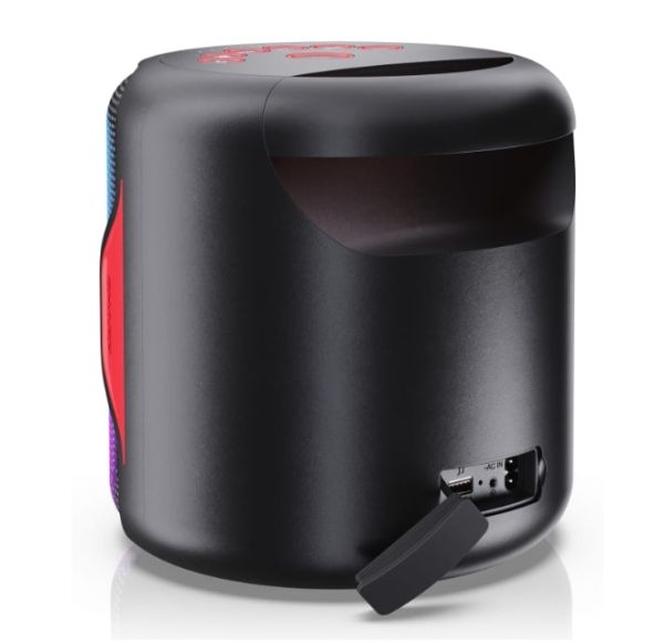 Тонколони Sharp Speakers PS-921(BK), 2.1 PARTY SPEAKER SYSTEM, 2 x 2" speaker drivers + 1 x 4" subwoofer, 130W (peak) power output, 14 h play time by built in battery, 3D (surround) + Super Bass, USB for playback, Bluetooth 5.0, Flashing, Splashproof (IPX