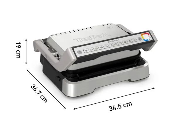Барбекю Tefal GC774D30 Optigrill 4In1 Inox, (Grill, Bbq, Oven, Complete Meal), 600Cm2 Cooking Surface, Automatic Cooking Sensor, 9 Automatic Programs, 3 Adjustable Temp., Cooking Level Indicator, Non-Stick Die-Cast Alum. Plates
