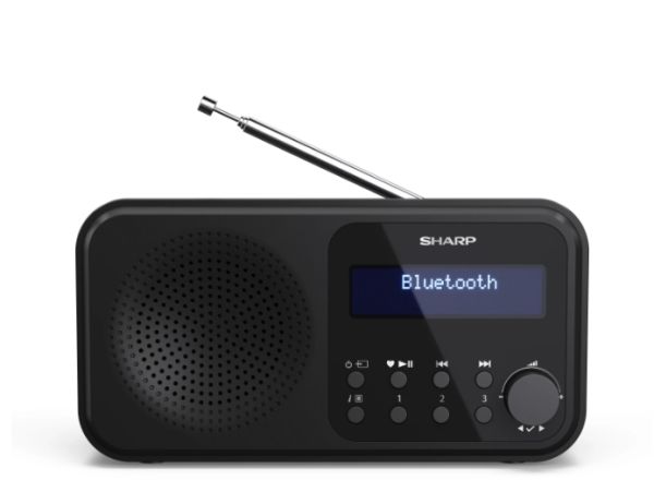 Радио Sharp Radios DR-P420(BK), PORTABLE DIGITAL RADIO, Bluetooth 5.0, 20 DAB+/DAB/FM, Auto time/date, LCD Display, Dual alarm,Micro USB x1 (power supply),3.5mm Headphone jack / line-out, Black