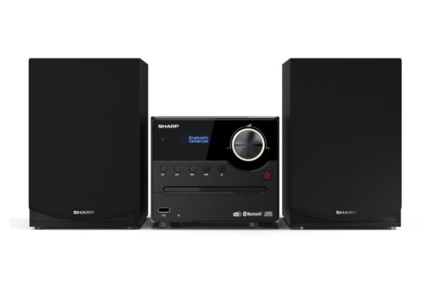 Аудио система Sharp Audio Systems XL-B517D(BK), HI-FI MICRO SYSTEM, 45W total max power output, DAB+ and FM tuner with RDS, Bluetooth v5.0, CD player, USB playback, 3.5mm Aux-in / line-in, Headphone jack, wooden speaker, Black