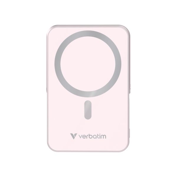 Външна батерия Verbatim Charge 'n' Go Power Bank with Stand Magnetic Wireless 10000mAh Pink