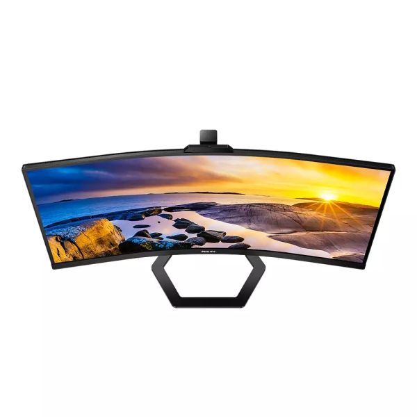 Монитор Philips 34E1C5600HE, 34" Curved 1500R VA WLED, 3440x1440@100Hz, 4ms GtG, 1ms MPRT, 300cd m/2, 3000:1, Mega Infinity DCR, Adaptive Sync, FlickerFree, Low Blue Light, 5Wx2, 5mp FHD Cam, Tilt, Height Adjust, HDMI, DP, USB hub