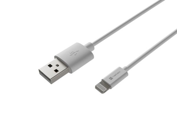 Кабел Natec Lightning(M) -> USB-A(M) cable 2m MFI Prati White