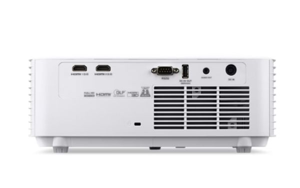 Мултимедиен проектор Acer Projector Vero XL2521, DLP, Laser, Full HD (1920x1080), 4000 ANSI Lumens, 50,000:1, 1.1x, Dynamic Black, HDMI 2.0 x 2 (HDCP 2.2), DC Out (5V/1.5A, USB-A), RS232, Speaker 15W, Laser lifespan up to 30,000h, 2.9 kg, Bag, White
