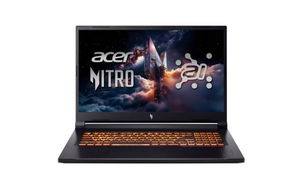 Лаптоп Acer Nitro V17, NG-ANV17-41-R14D, AMD Ryzen R7 260 AI ( up to 5.1GHz, 16MB), 17.3" FHD(1920x1080)IPS 144Hz, 1*16GB DDR5 (1 slot free), 1024GB PCIe NVMe SSD, NVIDIA GeForce RTX 4050 6GB GDDR6, Wi-Fi AX, BT, Win 11 Home, Black