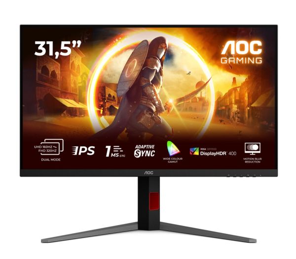 Монитор AOC Q32V4, 31.5" IPS WLED, 2560x1440@75Hz, 4ms GTG, 250cd/m2, 1000:1, 20M:1 DCR, Adaptive Sync, FlickerFree, Low Blue Light, 2Wx2, Tilt, HDMI, DP