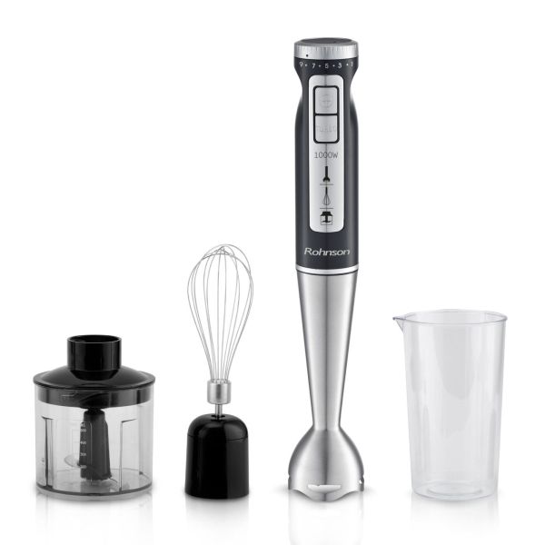 Мултипасатор Rohnson R-5794 3 в 1 – 1000 W, 9 скорости, турбо режим, чопър и бъркалка