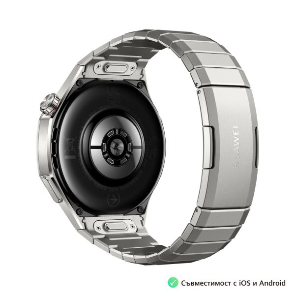 Часовник Huawei Watch GT5 Pro Vili-B29M, 1.43", Amoled, 466x466, PPI 326, BT5.2, BLE/BR/EDR, 524mAh, 40-meter free diving, HUAWEI TruSense System, ECG analysis, Battery life up to 14 days, Compatible with iOS and Android devices, Titanium + Huawei FreeBud