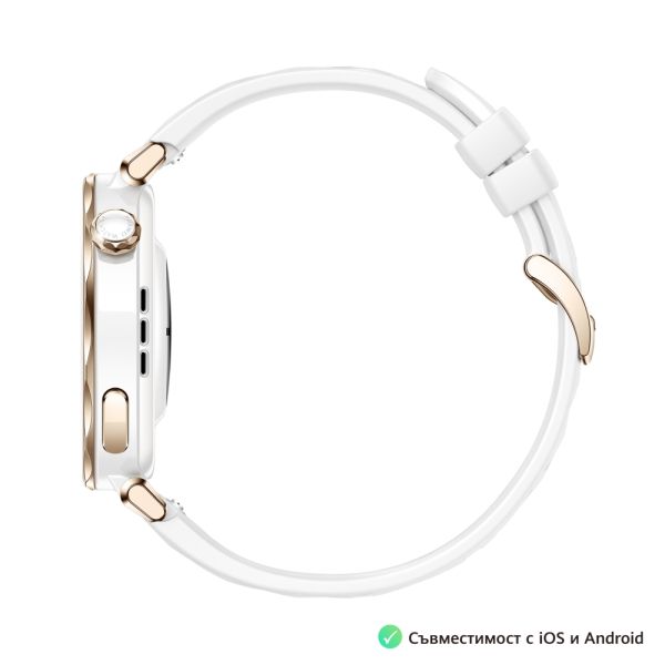 Часовник Huawei Watch GT5 Pro Jana-B29F, 1.32" Amoled 466x466, PPI 352, BT5.2, BLE/BR/EDR, 323mAh, TruSense System, ECG analysis, Battery life up to 7 days, Compatible with iOS and Android devices, White Fluoroelastomer + Huawei FreeBuds SE 3 ULC-CT020 Bl