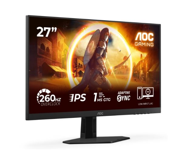Монитор AOC 27G4ZRE, 27" Fast IPS WLED, 1920x1080@260Hz (OC, Native 240Hz), 1ms GtG, 0.3ms MPRT, 300cd m/2, 1000:1, Adaptive Sync, FlickerFree, Anti Blue Light, Tilt, 2xHDMI, DP