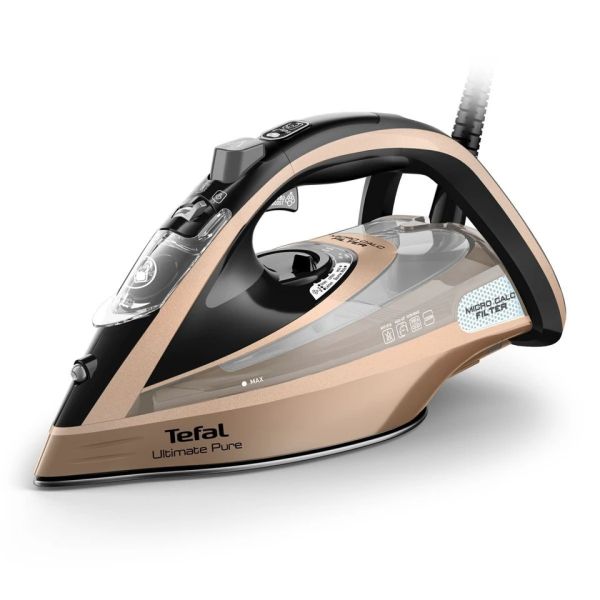 Ютия Tefal FV9852E0 Ultimate Pure, 3200W Steam Iron, Powerful Steam, AutoClean Soleplate, Micro Calc, Auto-Off, Anti-Drip