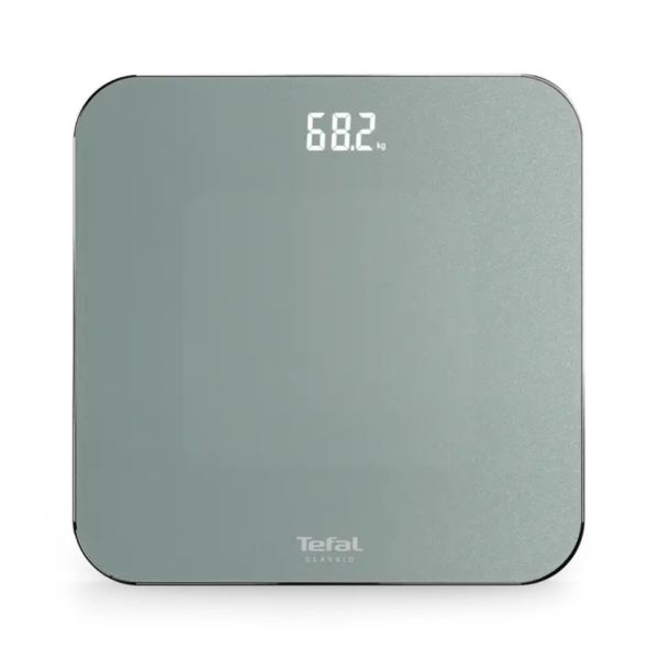 Везна Tefal PP1903V0 Classic 3 Euclyptus Metal, glass platform (31x31cm, 5mm), 180Kg / 100g, display (75x25), back light display, 3 x AAA battery included