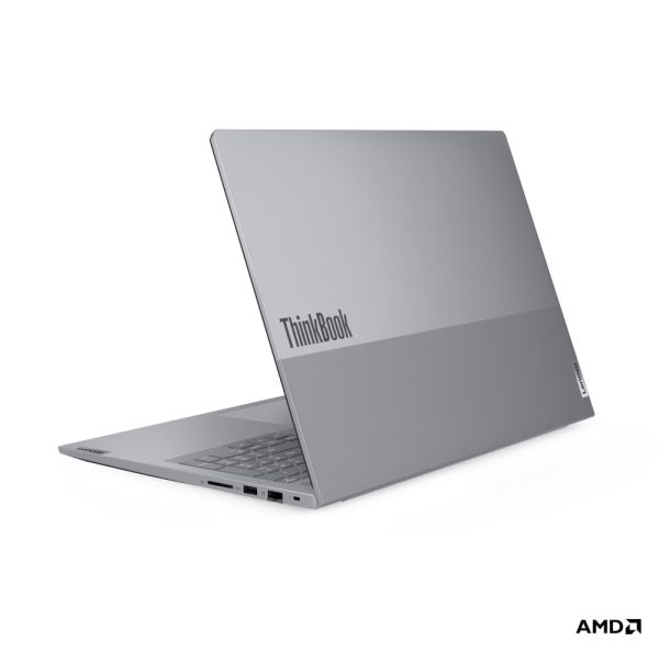 Лаптоп Lenovo ThinkBook 16 G9 AMD Ryzen 7 250 (up to 5.1GHz, 16MB), 32GB (16+16) SODIMM DDR5-5600, 512GB SSD, 16" WUXGA (1920x1200) IPS AG, AMD Radeon 780M Graphics, FHD&IR Cam, Backlit KB, WLAN, BT, 3 cell, DOS, 3Y CCI