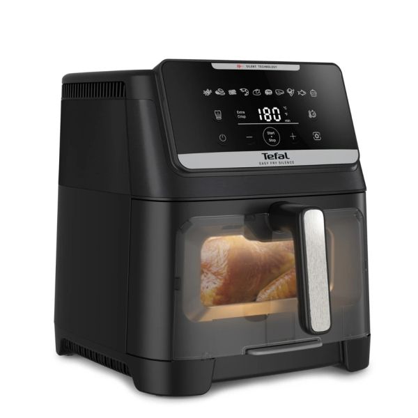 Уред за здравословно готвене Tefal EY8468E0 Easy Fry Silence XXL VISION, black, 7L (2kg, 8 portions), 1800W, dual zones, detachable front, 10 automatic programs 