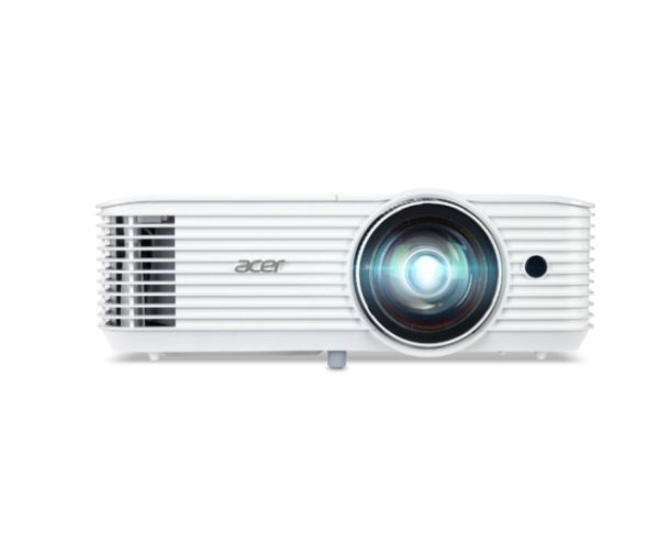 Мултимедиен проектор Acer Projector S1387n, DLP, Short Throw 0.5, WXGA (1280x800), 4000 ANSI Lum, 20 000:1, 1x Zoom, 2x HDMI (1.4b), Component Video (D-sub), PC Audio 3.5mm, RCA, DC Out (5V/1A, USB-A), RG-45, RS232, Speaker 16W, 3.1 kg, 3Y, White