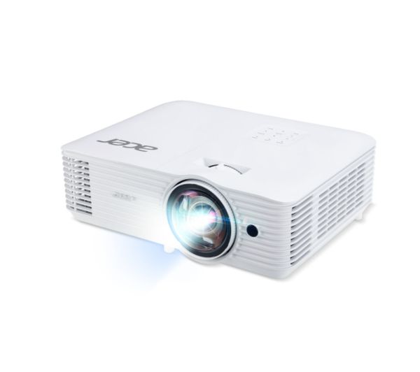 Мултимедиен проектор Acer Projector S1287n, DLP, Short Throw 0.6, XGA (1024x768), 4000 ANSI Lum, 20 000:1, 1x Zoom, 2x HDMI (1.4b), Component Video (D-sub), PC Audio 3.5mm, RCA, DC Out (5V/1A, USB-A), RG-45, RS232, Speaker 16W, 3.1 kg, 3Y, White