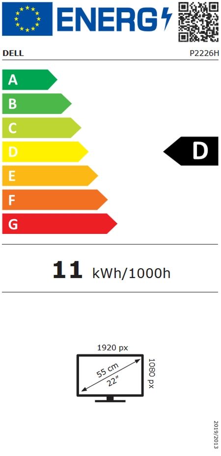Монитор Dell P2226H, 22" FULL HD Flat Screen, IPS Anti-Glare, 5ms, 100 Hz, 1500:1, 300 cd/m2, 1920x1080, 99% sRGB, USB-C, 4xUSB 3.2, HDMI, Display Port, USB-C, USB Hub, PC up to 15 W, Height Adjustable, Pivot, Swivel, Tilt, Low Blue Light, Black