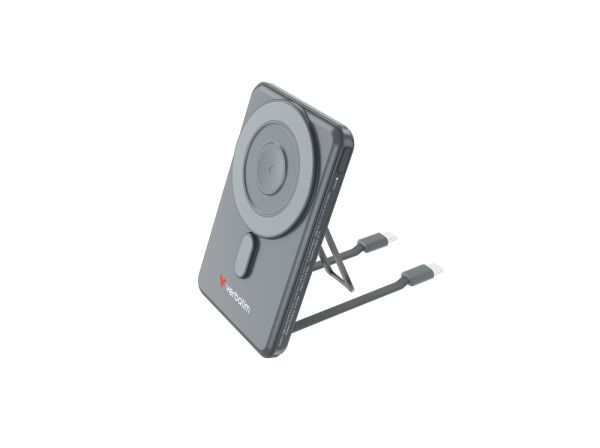 Външна батерия Verbatim Charge 'n' Go 2C Power Bank Magnetic Wireless 5000mAh with 2 USB-C Cables & Stand Grey