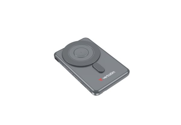 Външна батерия Verbatim Charge 'n' Go 2C Power Bank Magnetic Wireless 5000mAh with 2 USB-C Cables & Stand Grey