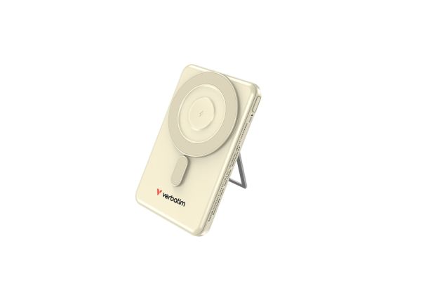 Външна батерия Verbatim Charge 'n' Go 2C Power Bank Magnetic Wireless 5000mAh with 2 USB-C Cables & Stand Gold