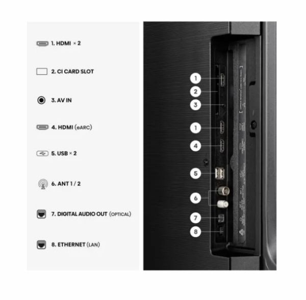 Телевизор Hisense 43" E7S, 4K Ultra HD 3840x2160, QLED, Quantum Dot, HDR 10+, HLG, Dolby Vision, Light Sensor, Smart TV, WiFi 5GHz, WiFi Direct, BT, Anyview Cast, 3xHDMI, 2xUSB, LAN, CI+, DVB-T2/C/S2, Black