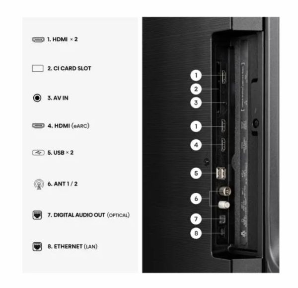 Телевизор Hisense 50" E7S, 4K Ultra HD 3840x2160, QLED, Quantum Dot, HDR 10+, HLG, Dolby Vision, DTS Virtual X, Smart TV, WiFi, Light Sensor, BT, Anyview Cast, 3xHDMI, 2xUSB, LAN, CI+, DVB-T2/C/S2, Black