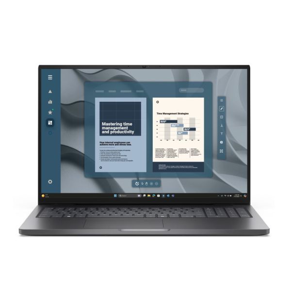 Лаптоп Dell Pro 16 PC16255, AMD Ryzen 5 220, 16.0" FHD+(1920x1200) IPS, AG, 300nits AG, 1x8GB, DDR5, 5600 MT/s, 512 GB SSD, AMD Radeon 740M, FHD HDR + IR Cam and Mic, Wi-Fi 6E, FPR, Backlit Kb, Win 11 Pro, 3Y PS, Magnetite + Dell Pro 14-16 Premium Slim Ba