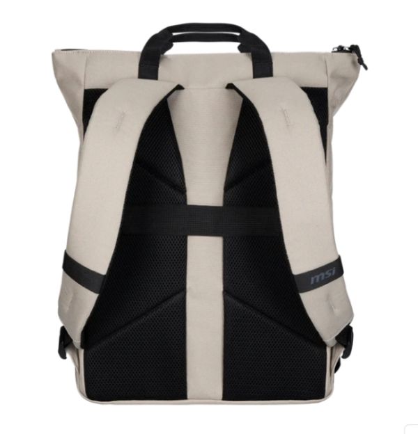 Раница MSI Venture Backpack, For up to 16 inch laptops, Front zipper storage bag, Water-repellent and wear-resistant, Moisture - bacteria proof, Environmentally certification, Desert beige grey, 46 x 40 x 15cm , easily accommodating laptops under 16 inche
