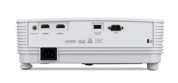 Мултимедиен проектор Acer Projector X1526, DLP, FHD (1920x1080), 4000 ANSI Lumens, 13 000:1, 1.1x, 3D ready, HDMI 1.4x2, DC Out (5V/1.5A, USB-A), USB (Type A), RCA, RS232, PC Audio, Auto keystone, Speaker 3W, 2.4kg, 2Y, White