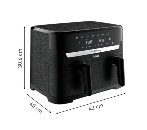 Уред за здравословно готвене Tefal EY901N10 Dual Easy Fry Essential Blk
