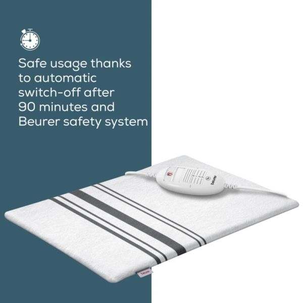 Термоподложка Beurer HK 26 Heat Pad; 3 Illuminated temperature settings; Auto switch-off after 90 min;Cotton cover washable on 40°; BSS;40(L)x30(W) cm; white-grey