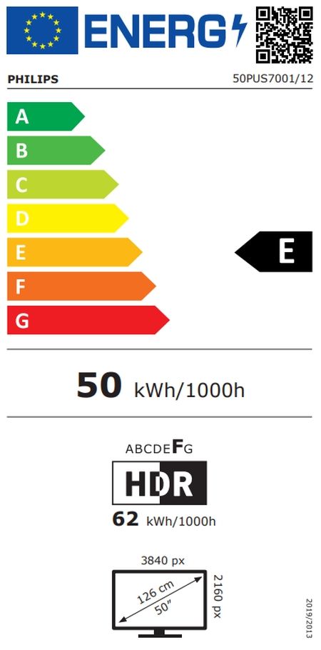 Телевизор Philips 50PUS7001/12, 4K UHD LED, 3840 x 2160p, 60Hz, DVB-T/T2/T2-HD/C/S/S2, Natural Motion, Perfect Pixel UHD, HDR 10+, Dolby Atmos, Titan OS, 3*HDMI, 2*USB, VRR, AirPlay 2, WiFi 5, BT 5.4, 20 W RMS