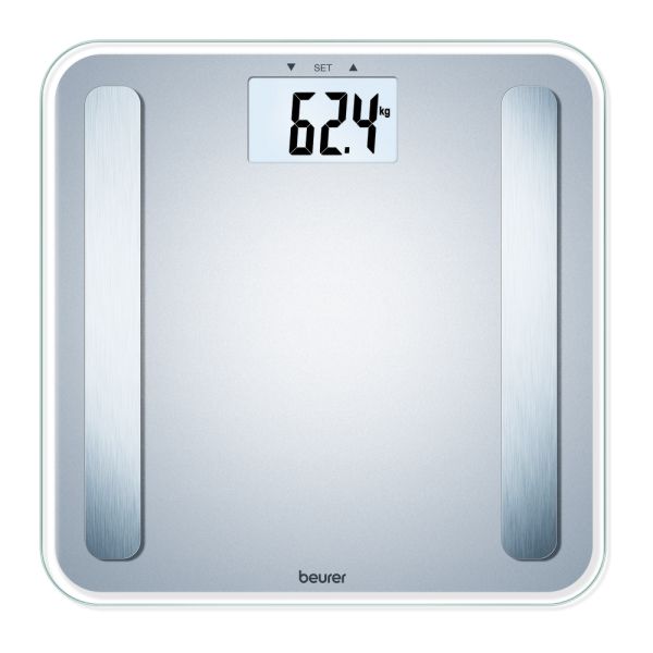 Везна Beurer BF 183 diagnostic bathroom scale; Extra large LCD display; Weight, body fat, body water, muscle percentage, bone mass, AMR calorie display; 180 kg