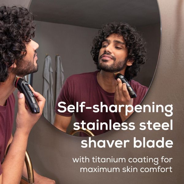 Машинка за подстригване Beurer MN4X beard styler, 2 Attachments, slim titanium contour blade, Battery and mains operation, LED display, 10 cutting lengths, 2 comb attachments with length adjustment: 3-7 and 8-12 mm,Water-resistant