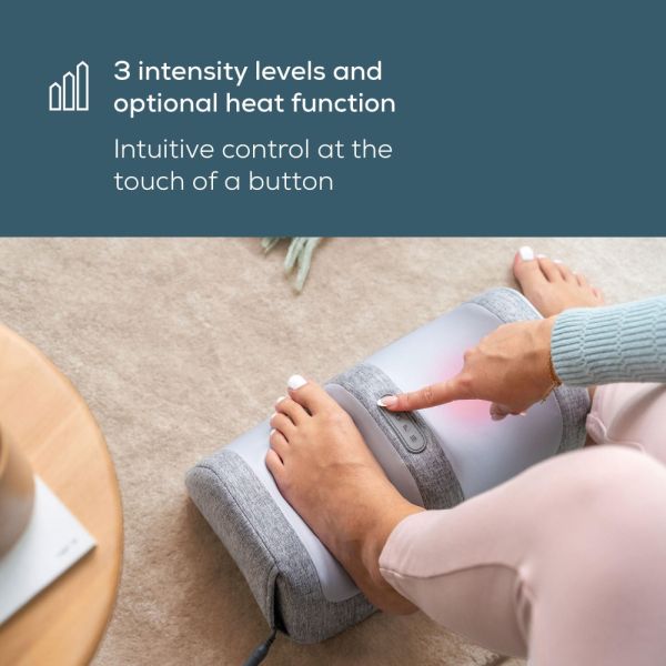 Масажор Beurer FM 42 Foot and calf massager; 2-in-1: Foot and calf massager; Soothing Shiatsu foot massage; Optional heat function; up to EU shoe size 48; 3 intensity levels