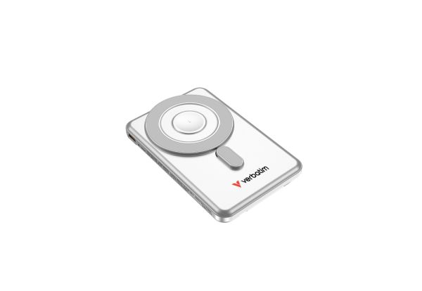 Външна батерия Verbatim Charge 'n' Go 2C Power Bank Magnetic Wireless 5000mAh with 2 USB-C Cables & Stand Silver