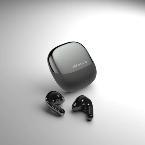 Слушалки HiFuture ChromeBuds Metallic Grey, Metallic Charge Case, 4 MICS ENC, Wireless 5.4, Up to 6 Hours Battery Life by one charge, IPX5, Ultra Bass, Up to 30 Hours Battery Life Combined