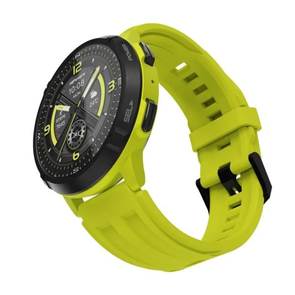 Часовник HiFuture MIX3 Fluorescent Yellow, 1.43" AMOLED, 466*466, Powered by Dual Core & Syntra AI, Bluetooth Call, 3ATM Waterproof, Compass & Altimeter, 24/7 True Heart Rate & Blood Oxygen Sensor, Up to 10 days daily use