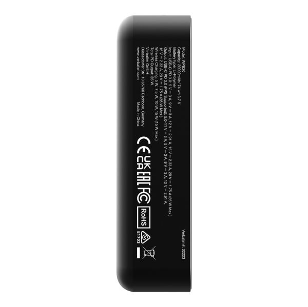 Външна батерия Verbatim Charge 'n' Go Essentials Power Bank Magnetic Wireless 20000mAh Black
