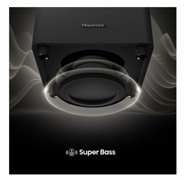 Аудио система Hisense HT Saturn, 4.1.2Ch Sound Bar with Wireless Subwoofer, 720W, Dolby Atmos, Tuned by Devialet , DTS:X,Quad Satellite Speakers , Black